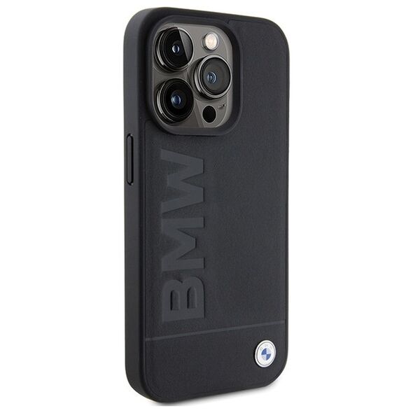 BMW case for iPhone 15 Pro Max 6,7&quot; BMHCP15XSLLBK black HC Leather Hot Stamp 3666339170844