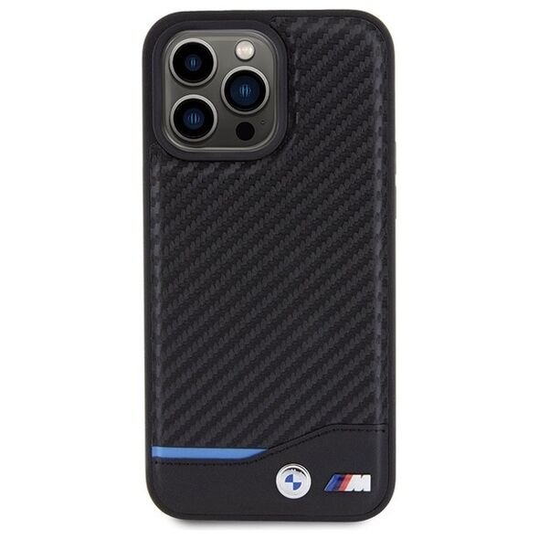 BMW case for iPhone 15 Pro Max 6,7&quot; BMHCP15X22NBCK black HC PU Carbon 3666339143862