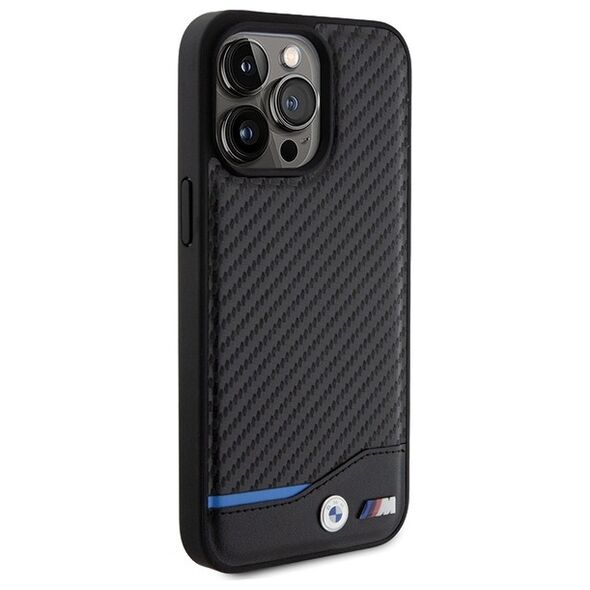 BMW case for iPhone 15 Pro Max 6,7&quot; BMHCP15X22NBCK black HC PU Carbon 3666339143862