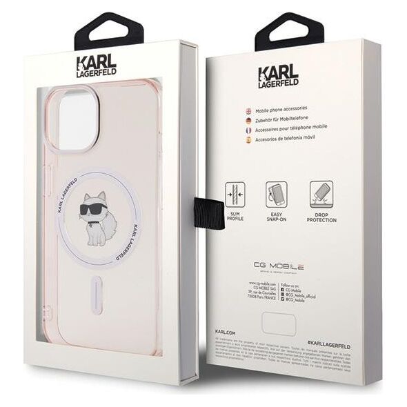 Karl Lagerfeld case for iPhone 15 6,1&quot; KLHMP15SHFCCNOP pink HC Magsafe IML C 3666339162511