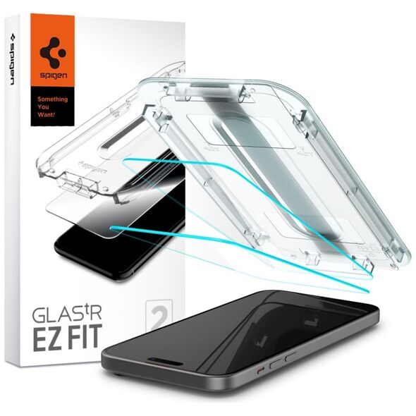 Spigen tempered glass GLAS.TR &quot;EZ FIT&quot; 2-pack for iPhone 15 6,1&quot; clear 8809896752244