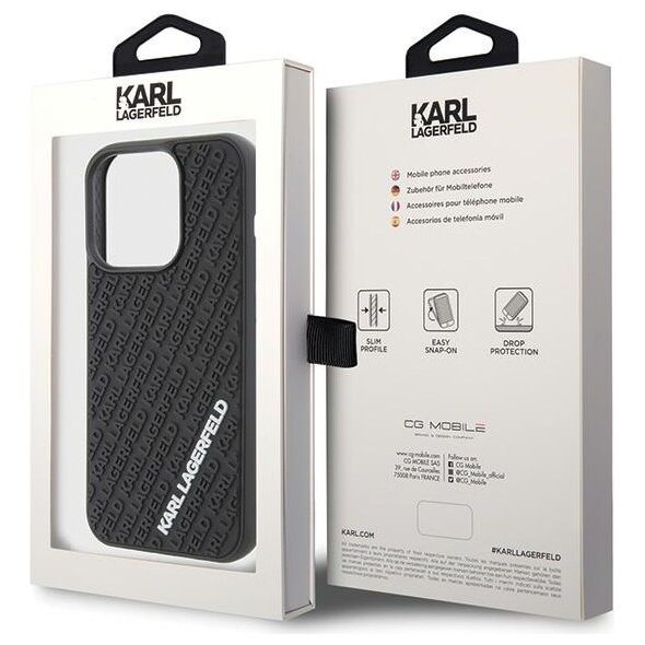 Karl Lagerfeld case for iPhone 15 Pro 6,1&quot; KLHCP15L3DMKRLK black HC 3D Multi Logo 3666339164331