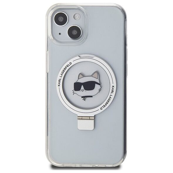 Karl Lagerfeld case for iPhone 15 6,1&quot; KLHMP15SHMRSCHH white HC Magsafe Ringstand CH 3666339168636