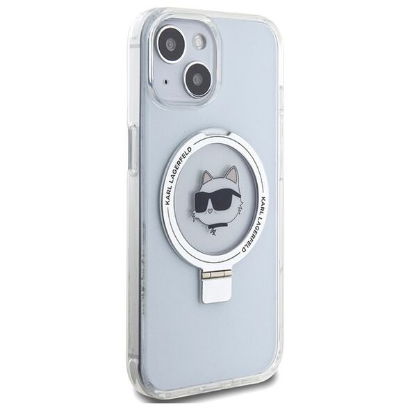 Karl Lagerfeld case for iPhone 15 6,1&quot; KLHMP15SHMRSCHH white HC Magsafe Ringstand CH 3666339168636