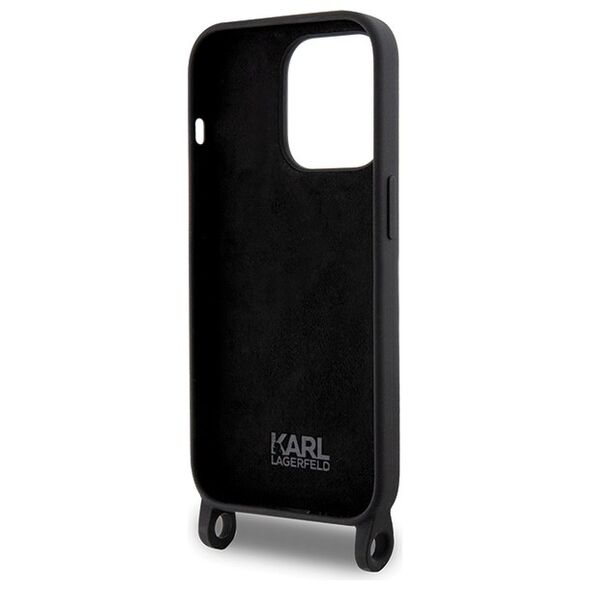 Karl Lagerfeld case for iPhone 15 Pro Max 6,7&quot; KLHCP15XSCBSKNK hardcase black Crossbody Silicone Ikonik 3666339167462
