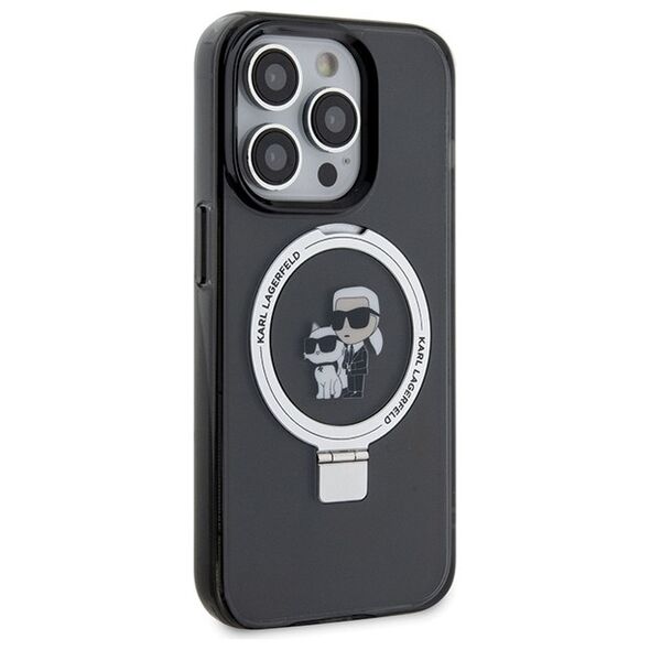 Karl Lagerfeld case for iPhone 15 Pro Max 6,7&quot; KLHMP15XHMRSKCK black hardcase Ring Stand Karl&Choupettte MagSafe 3666339169145
