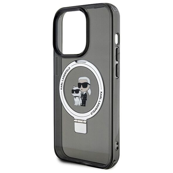 Karl Lagerfeld case for iPhone 15 Pro Max 6,7&quot; KLHMP15XHMRSKCK black hardcase Ring Stand Karl&Choupettte MagSafe 3666339169145