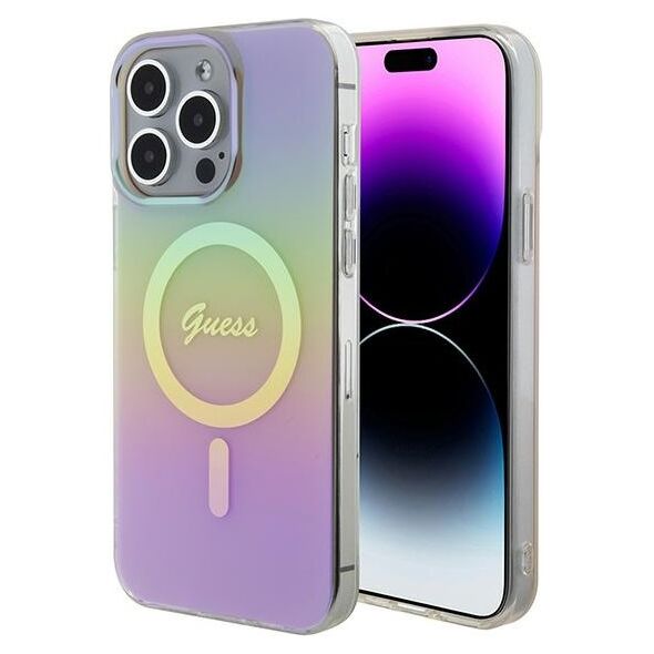 Guess case for iPhone 15 Pro Max 6.7&quot; GUHMP15XHITSP pink hardcase IML Iridescent MagSafe 3666339155094