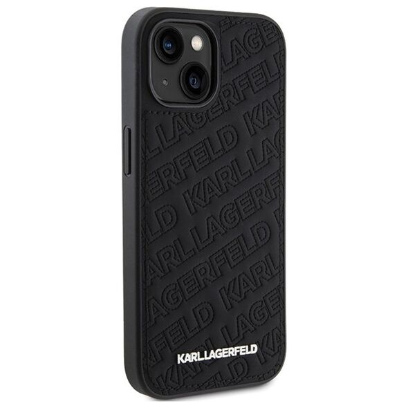 Karl Lagerfeld case for iPhone 15 6,1&quot; KLHCP15SPQKPMK black HC QUILTED K PATTERN 3666339165031