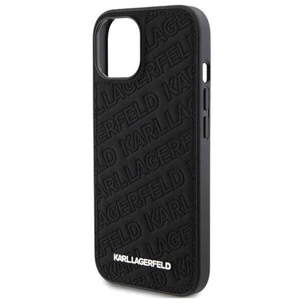 Karl Lagerfeld case for iPhone 15 6,1&quot; KLHCP15SPQKPMK black HC QUILTED K PATTERN 3666339165031