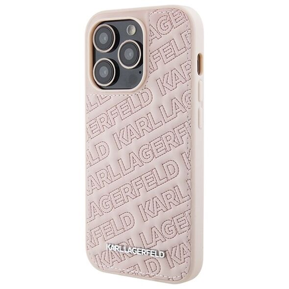 Karl Lagerfeld case for iPhone 15 Pro Max 6,7&quot; KLHCP15XPQKPMP pink HC QUILTED K PATTERN 3666339165185