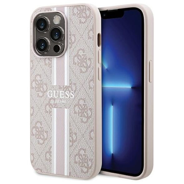 Guess case for iPhone 15 Pro 6,1&quot; GUHMP15XP4RPSP pink HC MAGSAFE 4G PRINTED STRIPES 3666339203511