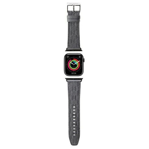 Karl Lagerfeld pasek do Apple Watch 42/44/45/49 mm KLAWLSAKLHPG STRAP SAFFIANO MONO SILVER 3666339127442