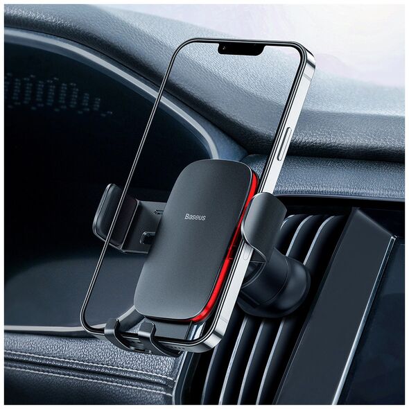 Baseus Suport de Masina pentru Telefon Grila Ventilatie - Baseus Metal Age II Gravity (SUJS000001) - Black 6932172605216 έως 12 άτοκες Δόσεις