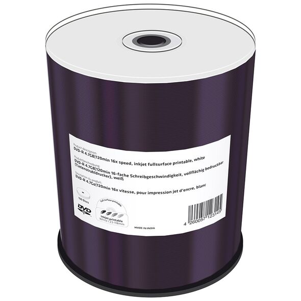 MediaRange DVD-R 4.7GB|120min 16x speed, inkjet fullsurface printable, Cake 100 (MR413) έως 12 άτοκες Δόσεις