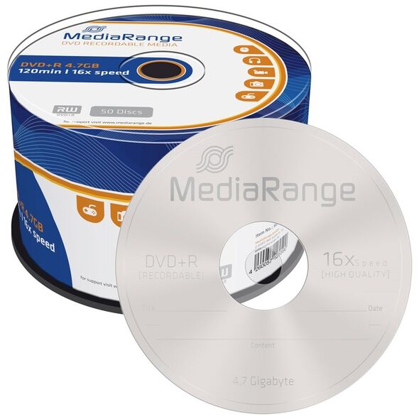 MediaRange DVD+R 120' 4.7GB 16x Cake Box x 50 (MR445) έως 12 άτοκες Δόσεις