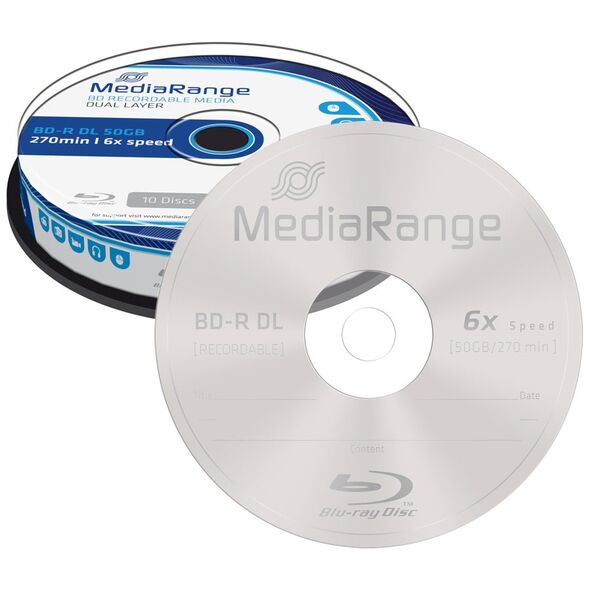 MediaRange BD-R Blu-Ray 50GB 6x Cake Box x10 Dual Layer (MR507) έως 12 άτοκες Δόσεις