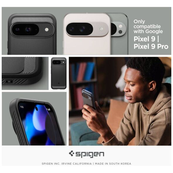 Case for GOOGLE PIXEL 9 / 9 PRO Spigen Rugged Armor Matte black 8809971226349