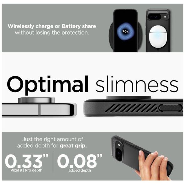 Case for GOOGLE PIXEL 9 / 9 PRO Spigen Rugged Armor Matte black 8809971226349