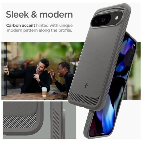 Case for GOOGLE PIXEL 9 / 9 PRO Spigen Rugged Armor Marble gray 8809971227186