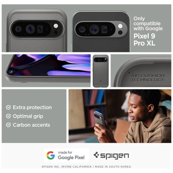 Case for GOOGLE PIXEL 9 PRO XL Spigen Rugged Armor Marble gray 8809971227193