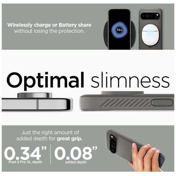 Case for GOOGLE PIXEL 9 PRO XL Spigen Rugged Armor Marble gray 8809971227193