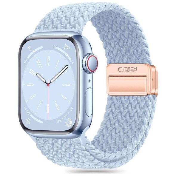 Strap for APPLE WATCH 3 / 4 / 5 / 6 / 7 / 8 / 9 / SE (38 / 40 / 41 MM) Tech-Protect Nylonmag Baby blue 5906302312832