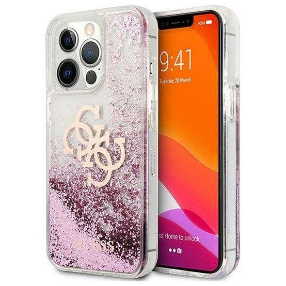 Original Case IPHONE 13 PRO MAX Guess Hardcase 4G Big Liquid Glitter (GUHCP13XLG4GPI) pink 3666339024703