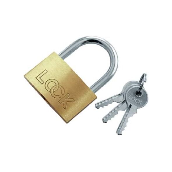 Modeco Kłódka LOCK mosiężna pałąkowa 30mm 12szt. MN-02-135