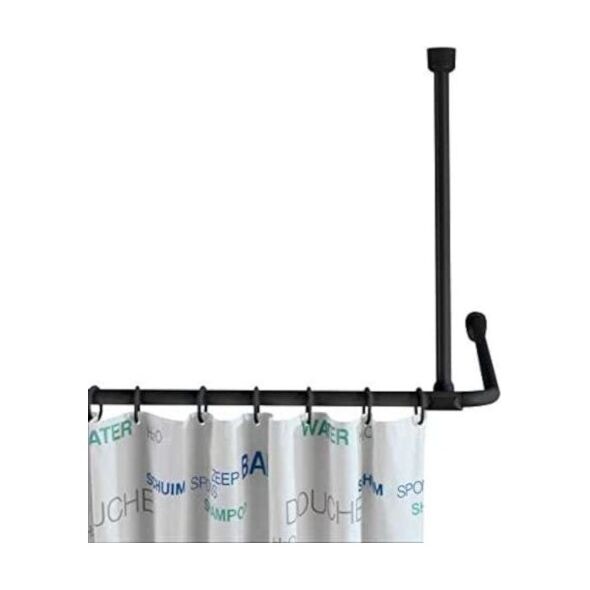 Wenko podpora sufitowa drążek prysznicowy 57 cm aluminium czarny