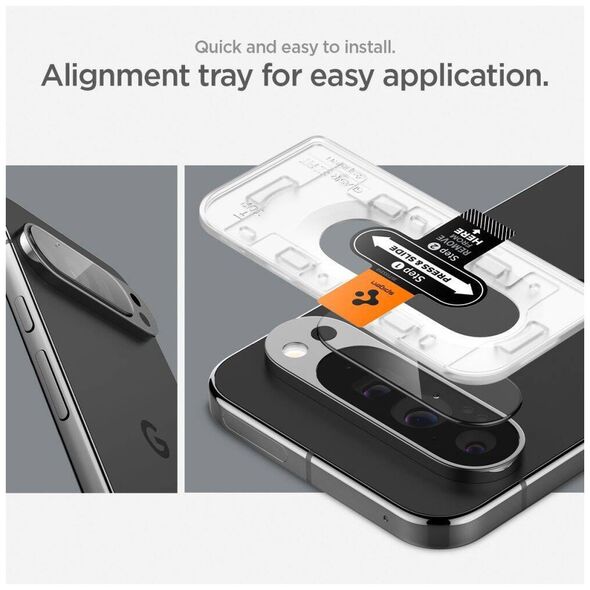 Camera Cover GOOGLE PIXEL 9 PRO XL Spigen Optik. TR ”EZ FIT” Camera Protector 2-pack Crystal Clear 8809971233149