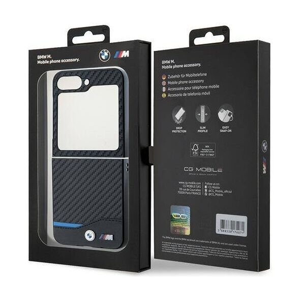 Original Case SAMSUNG GALAXY Z FLIP 6 BMW Hardcase Carbon Blue Line (BMHCZF622NBCK) black 3666339125301