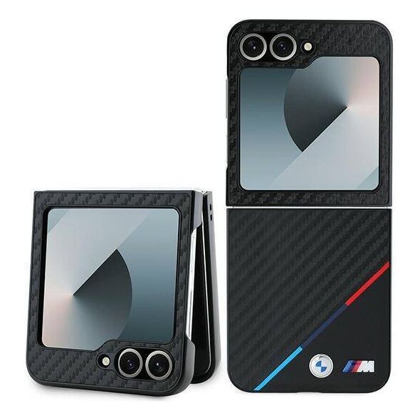 Original Case SAMSUNG GALAXY Z FLIP 6 BMW Hardcase Carbon Tricolor (BMHCZF623PUDTK) black 3666339321994