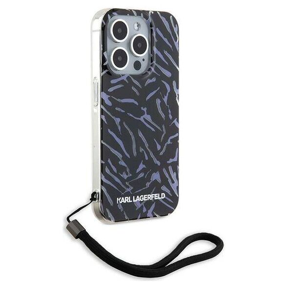 Original Case IPHONE 15 PRO MAX Karl Lagerfeld Hardcase IML Zebra Pattern & Cord (KLHCP15XHZBPKCCU) purple 3666339287436