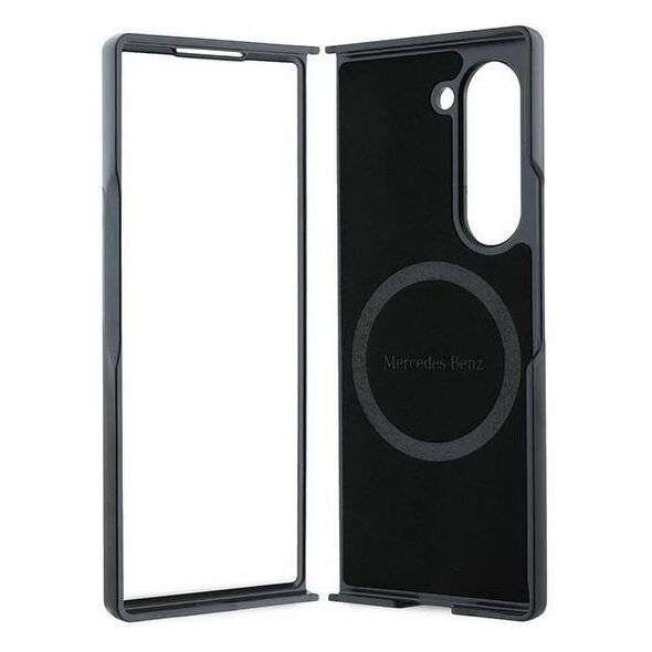 Original Case SAMSUNG GALAXY Z FOLD 6 Karl Lagerfeld Hardcase Leather Wood Imitation MagSafe (MEHMZFD623RBGVK) black 3666339323097