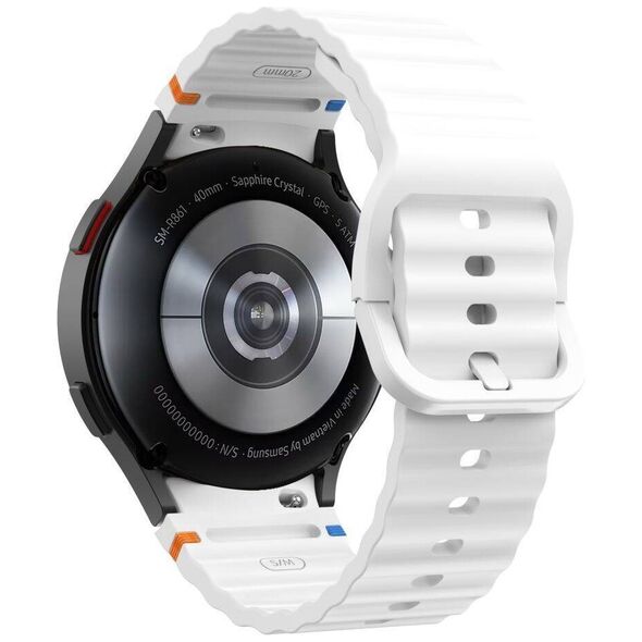 Strap for SAMSUNG GALAXY WATCH 4 / 5 / 5 PRO / 6 / 7 / FE Tech-Protect Silicone Sport white 5906302313396