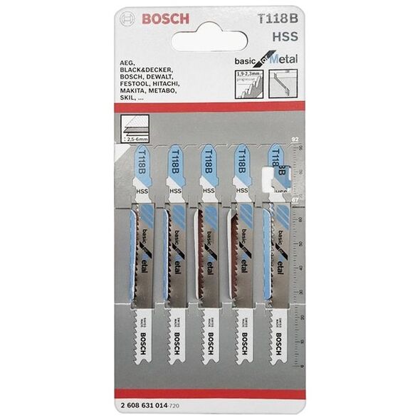 Bosch Brzeszczot do wyrzynarek Basic for Metal 92mm T 118B 5szt. (2.608.631.014)