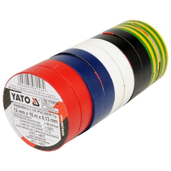 Yato Taśma izolacyjna 12mm x 10m kolor 10 szt. (YT-8156)