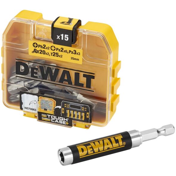 Dewalt Zestaw bitów 15szt. + mocowanie magnetyczne (DT71511)