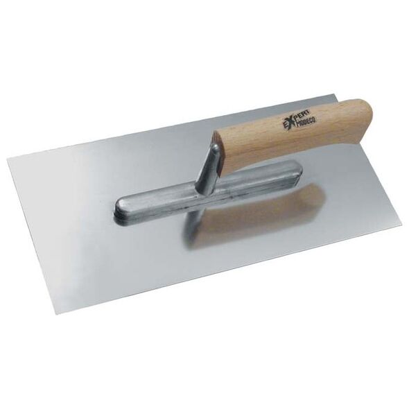 Modeco Paca nierdzewna gładka EXPERT uchwyt drewno 280x130mm - MN-73-400