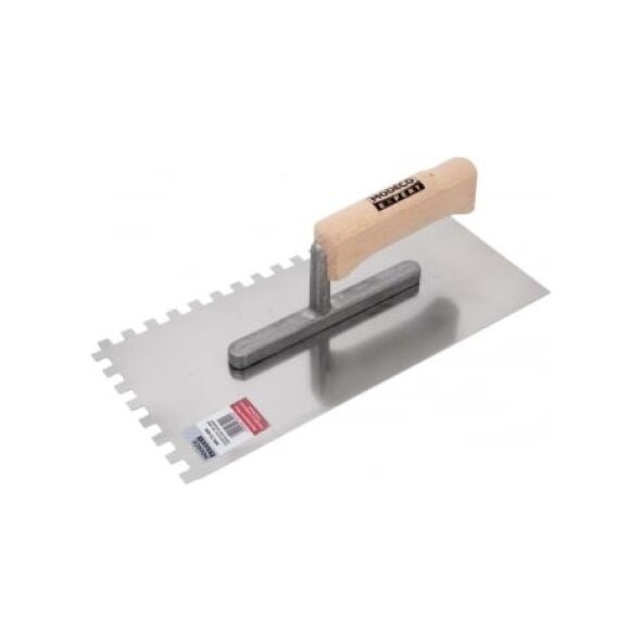 Modeco Paca nierdzewna zębata uchwyt drewno 280x130x10mm - MN-73-410