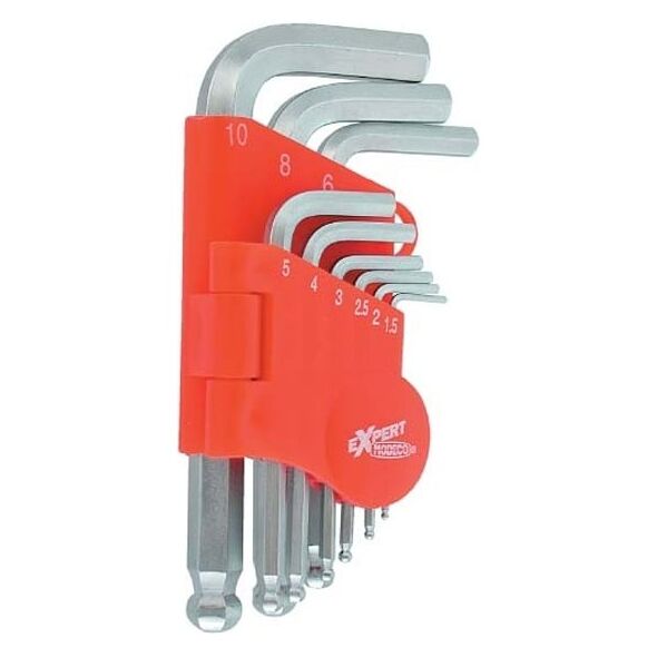 Modeco Zestaw kluczy imbusowych hex typ L 1,5-10mm z kulką 9szt. (MN-54-117)