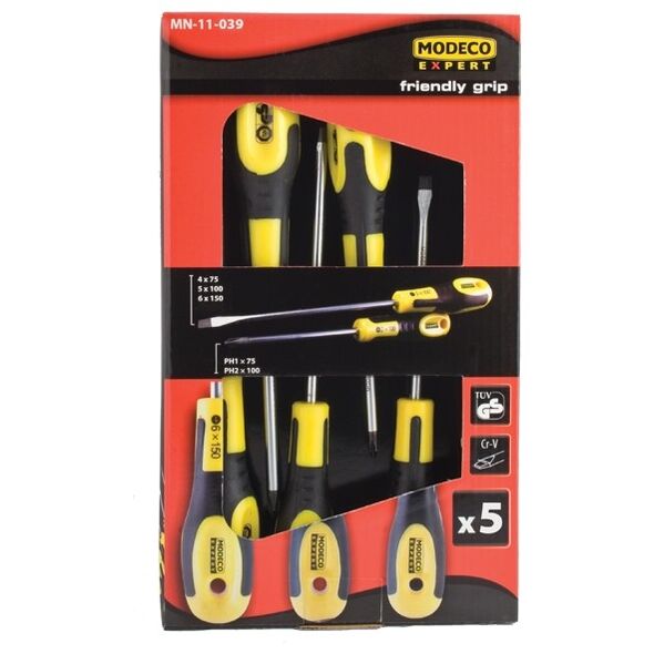 Modeco Komplet wkrętaków FRIENDLY GRIP 5szt. - MN-11-039