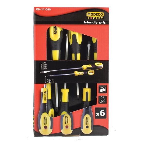 Modeco Komplet wkrętaków FRIENDLY GRIP 6szt. - MN-11-040