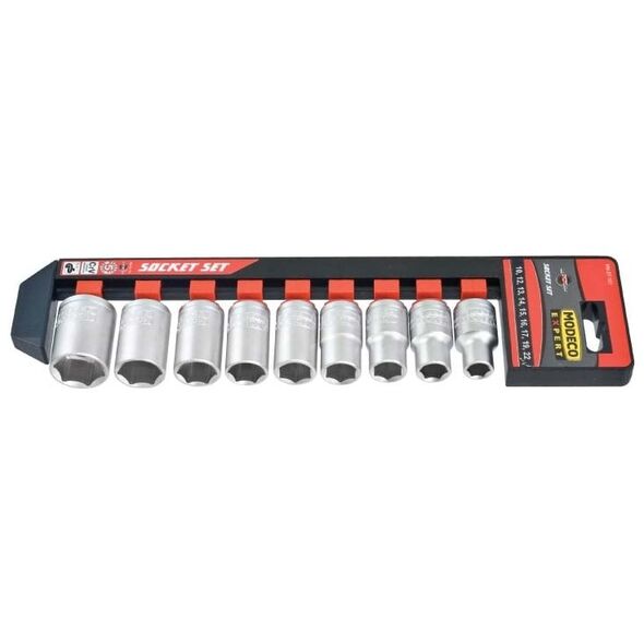 Modeco Zestaw nasadek 6-kątnych 1/2" 10-22mm 9szt. (MN-57-151)