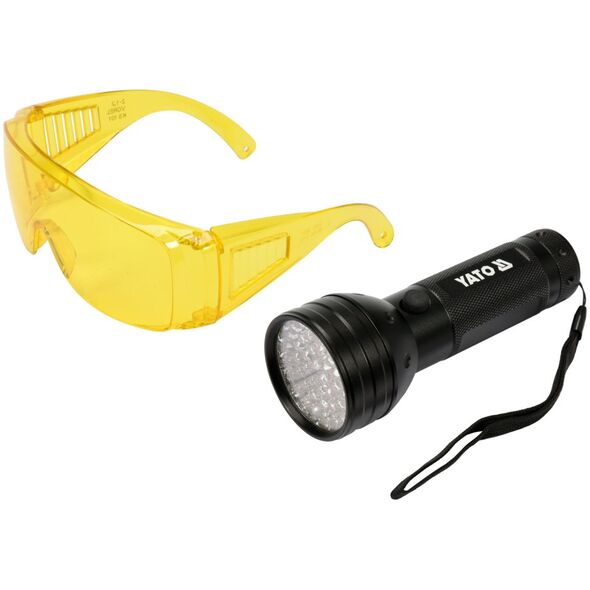 Yato Latarka UV 51 LED 3 x 1,5V + okulary (YT-08581)