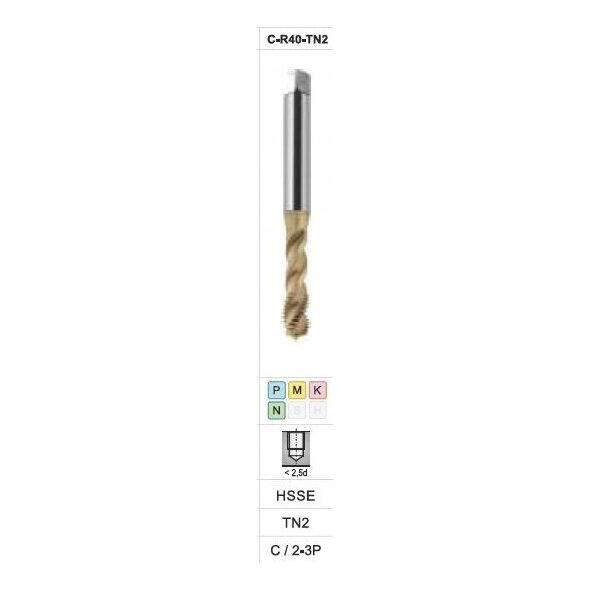 Fanar GWINTOWNIK M10x1,25 DIN-371C R40 (6H) HSSE TIN 800X