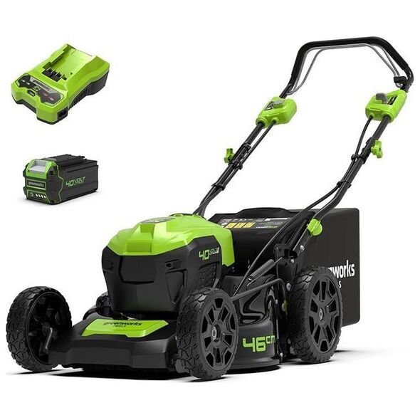 Kosiarka akumulatorowa Greenworks 40V Kosiarka akumulatorowa z napędem 46cm  zestaw, ładowarka + 1 akumulator 4Ah (GD40LM46SPK4)