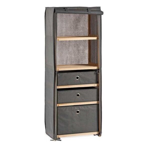 Bigbuy Home Regał Szary Drewno Materiał (28 x 113 x 42 cm)