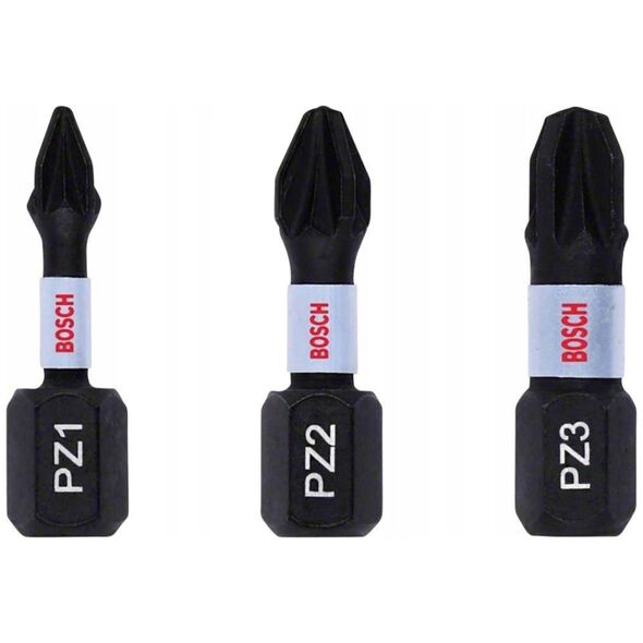 Bosch ZESTAW BITOW IMPACT CONTROL 3 SZT. 25MM / PZ1, PZ2, PZ3 / BOSCH